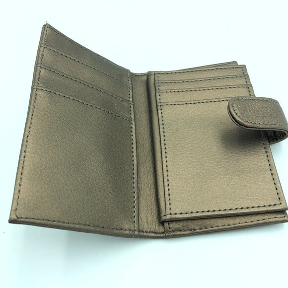 Gold Color Leather Wallet - Picture 4 of 5